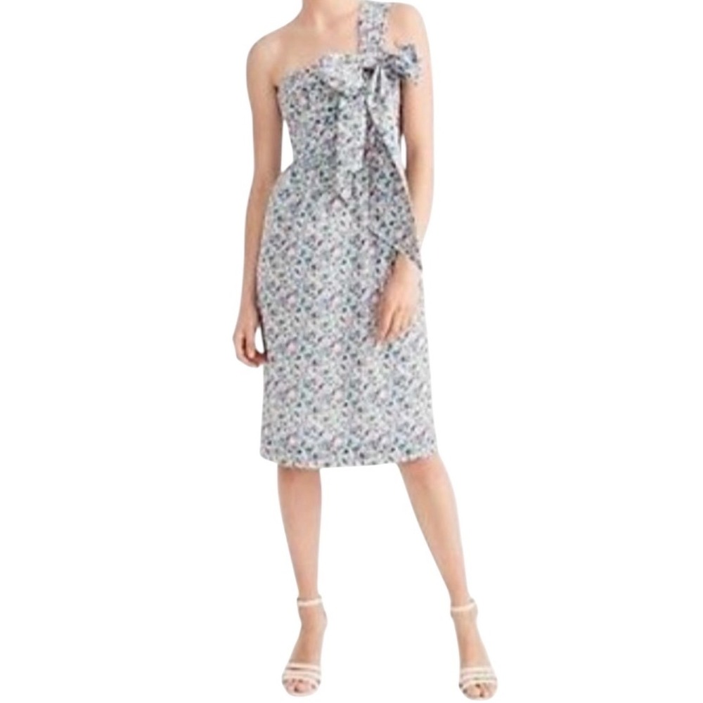 J.Crew NWT Liberty Fabric One Shoulder Bow Dress Floral G8163 Size 0 New